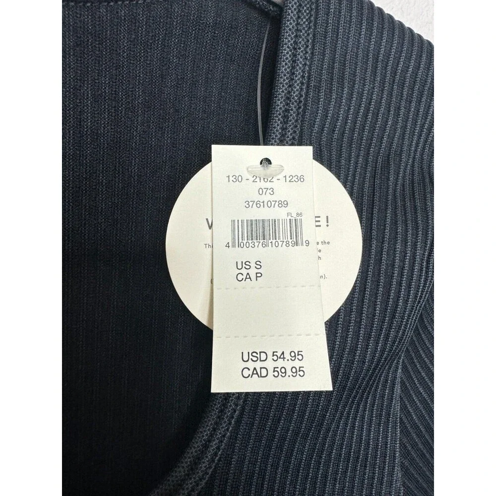 OFFLINE Aerie Seamless Cable Acid Wash Top Sz S Black Cropped Long Sleeve New